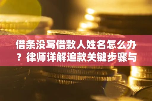 武汉借条没写借款人姓名怎么办？律师详解追款关键步骤与证据链构建