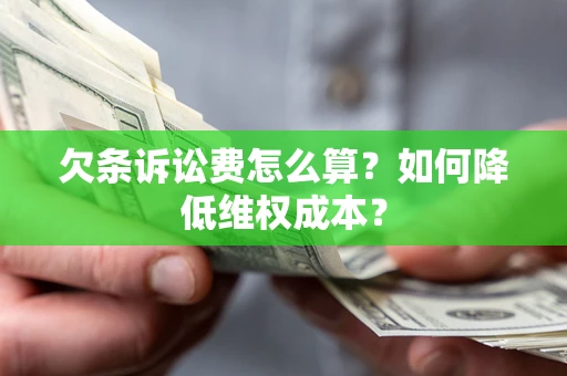 武汉欠条诉讼费怎么算？如何降低维权成本？